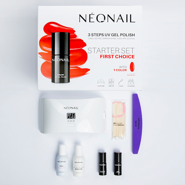 NeoNail Professionell Startkit för Gellack: 2 Lacker + UV-Lampa