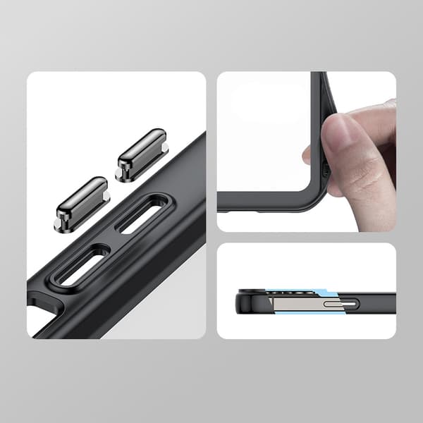 Skyddande Hårt Fodral för iPhone 12 Pro Max med Elastisk Blå Ram