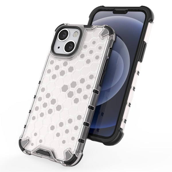 Skyddande Honeycomb-fodral med gelram för iPhone 13 mini - Svart