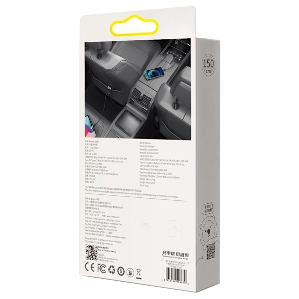 Baseus Share Together Billaddare 2x USB / 2x USB Typ C 120W PPS