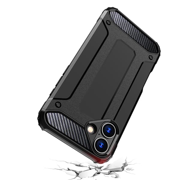 Robust Hybrid Armor-fodral för iPhone 16 Plus - Svart