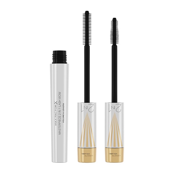 Max Factor Masterpiece 2in1 Ripsiväri, Pidentävä ja Volyymi, 001 Musta, 7 ml