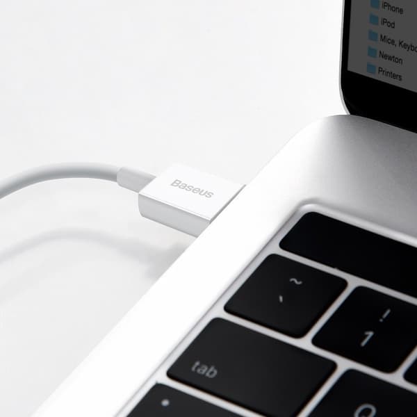 Baseus Superior USB till Lightning Kabel 2/4A 1/5 m Vit (CALYS-B