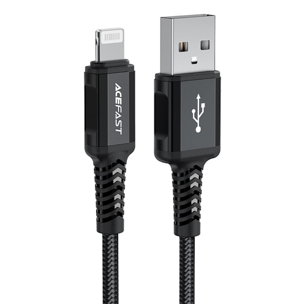 Acefast MFI Certifierad USB till Lightning Kabel 1/8m/ 2/4A Svar