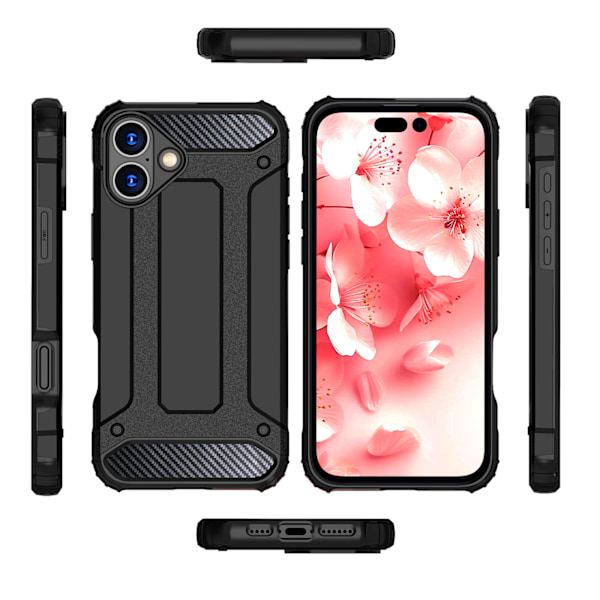 Skyddshölje Hybrid Armor för iPhone 16 - Svart