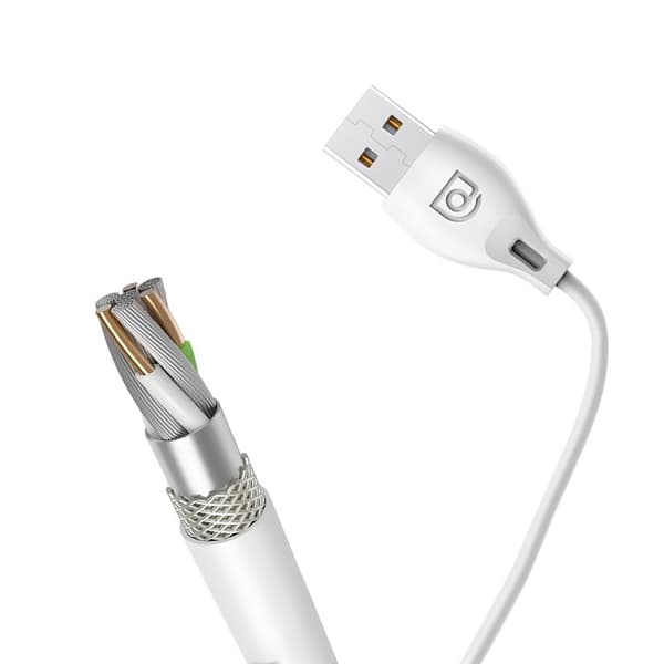 Dudao USB till Lightning-kabel 2.4A 1m Vit (L4L)