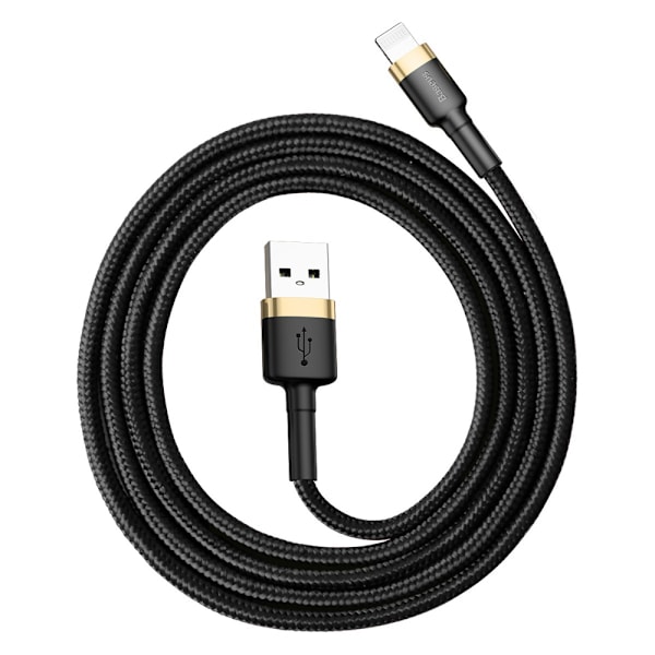 Baseus Cafule USB-A till Lightning Kabel 2.4A QC 3.0 1m - Svart/
