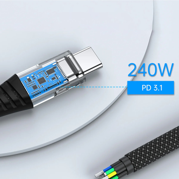 Choetech XCC-1051 Magnetisk USB-C/USB-C PD 3.1 Kabel 240W 1/8m -