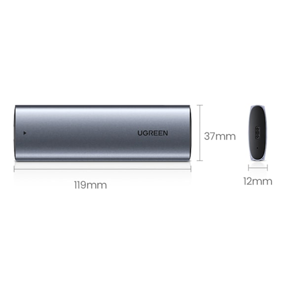Ugreen CM578 M.2 NVMe-fodral 10Gbps svart inkl. USB-C/USB-A & US