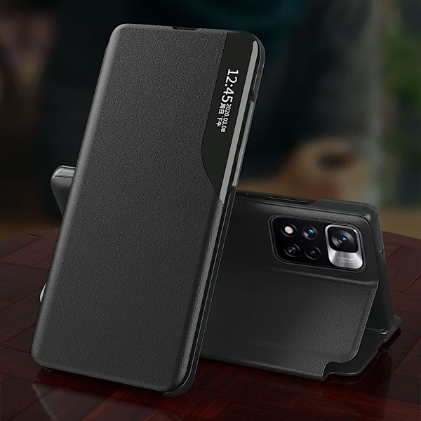 Röd Eco Läder Fodral med Stativfunktion för Xiaomi Redmi Note 11