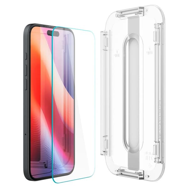 Härdat glas Spigen Glas.tR EZ Fit för iPhone 15 / 16 - 2-pack