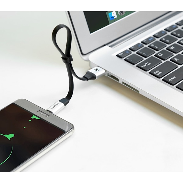 Baseus Nimble Platt USB till USB-C Kabel med Fäste 2A 0/23M Svar
