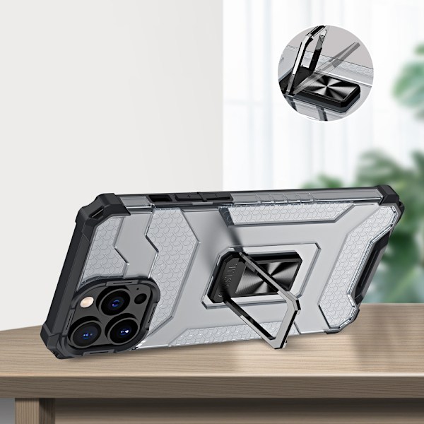 Skyddande Hybrid Skal med Magnetring för iPhone 12 Pro Max - Sva