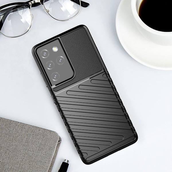 Blixtskal robust blått silikonfodral för Samsung Galaxy S23 Ultr