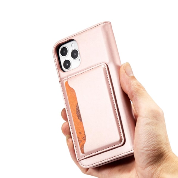 Magnetiskt Kortfodral för iPhone 12 Pro - Rosa Plånboksfodral me