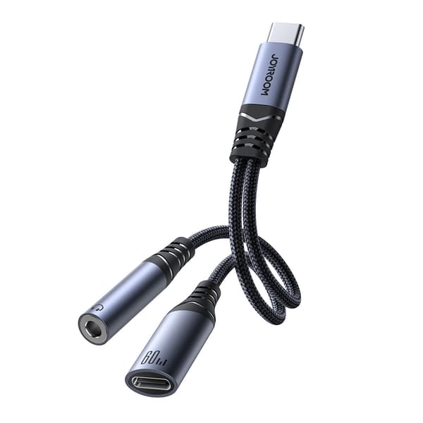 Joyroom SY-C02 2-i-1 Adapter: USB-C till USB-C / 3/5 mm Mini Jac