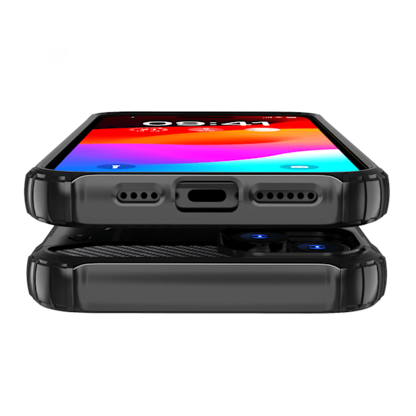 Robust Hybrid Armor Skal för iPhone 15 Plus - Svart