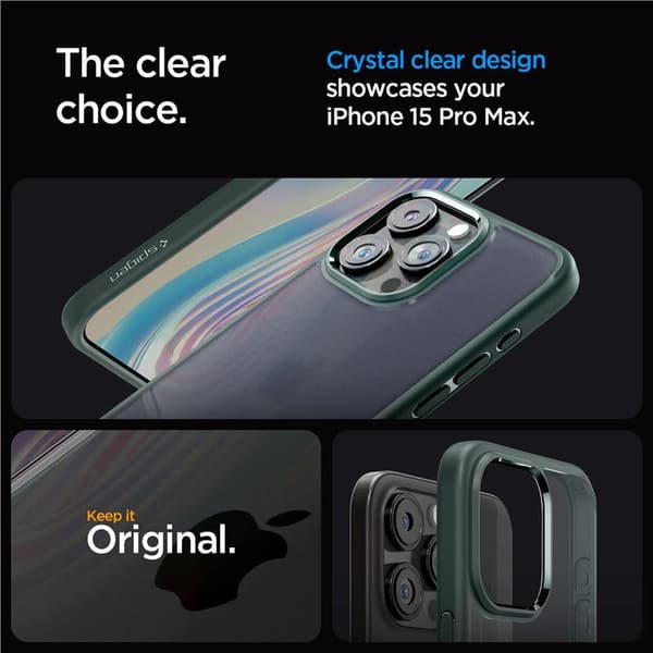 Spigen Ultra Hybrid Skal för iPhone 15 Pro Max - Mörkgrön