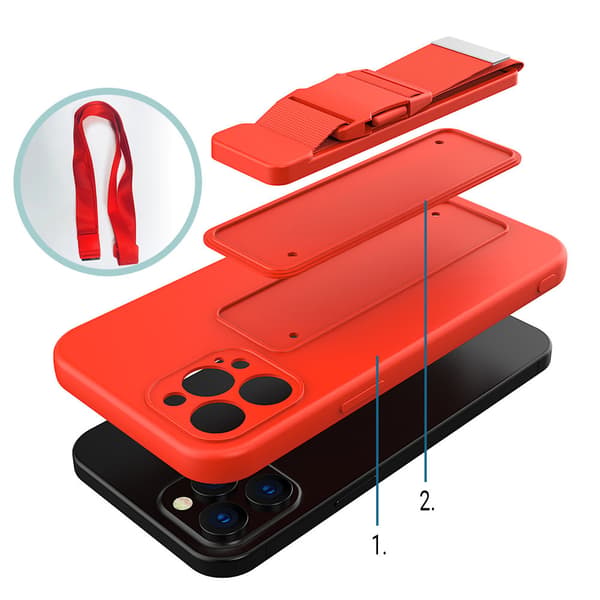 Snyggt smartphonefodral med axelrem för iPhone 12 Pro Max i mari