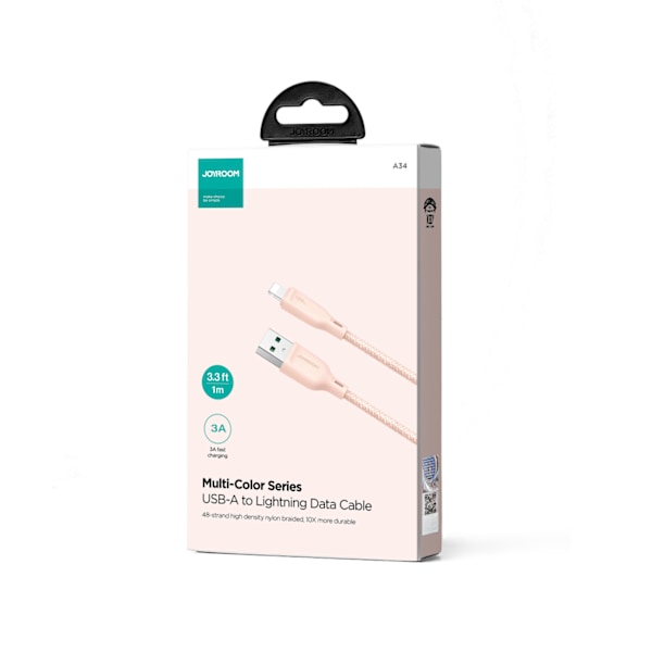 Joyroom Multi-Color Serien S-A34 USB-A / Lightning 3A Laddningsk