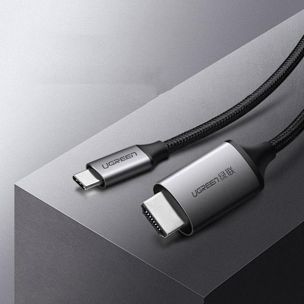 Ugreen HDMI till USB-C Kabel 4K 60Hz 1/5m Svart/Grå (MM142 50570