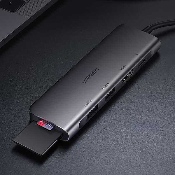 Ugreen CM195 6-i-1 Adapter USB-C: HDMI & 2x USB-A 3.0 & USB-C PD