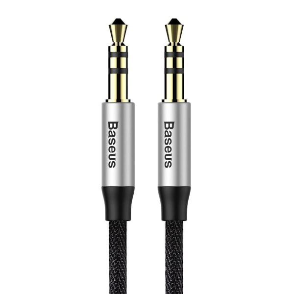 Baseus Yiven M30 stereo AUX 3/5 mm kabel/ 1/5m svart-silver (CAM