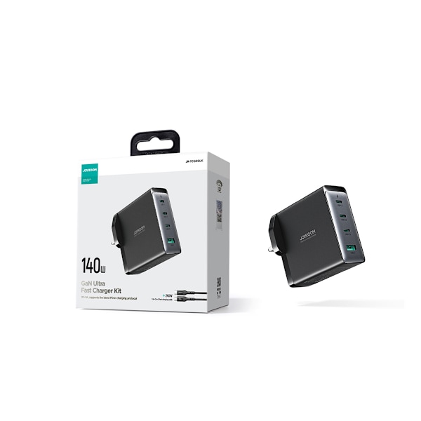 Joyroom GaN snabbladdare JR-TCG05UK 140W med 3x USB-C & USB-A +