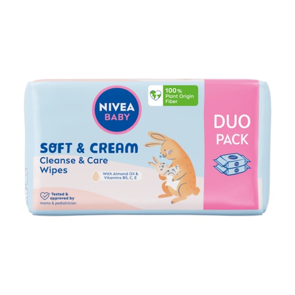Nivea Baby Mjuka & Krämiga Biologiskt Nedbrytbara Våtservetter/