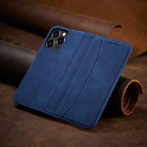 Magnetiskt Stilfodral för iPhone 14 Plus - Blå Plånboksdesign me