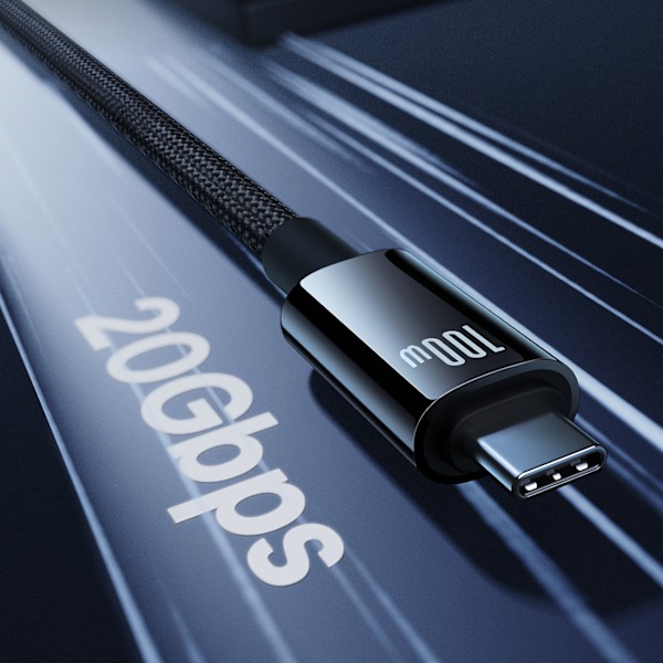Baseus Tungsten Gold USB-C 3.2 till USB-C 3.2 Kabel 100W 4K 60Hz