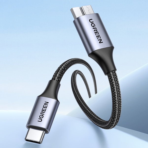 Ugreen US565 USB-C/micro USB-B 3.0-kabel/ 5Gb/s/ 3A/ 1m - Grå