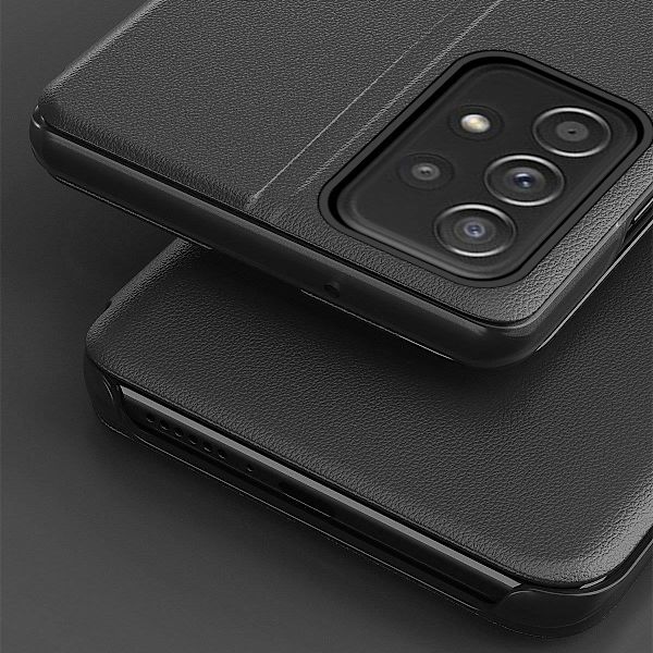 Samsung Galaxy A73 Blå Eco Läder Fodral med Stativ och Flip Funk