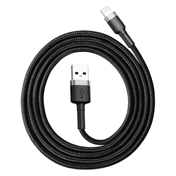 Baseus Cafule USB-A till Lightning Kabel 2.4A QC 3.0 1m - Svart/