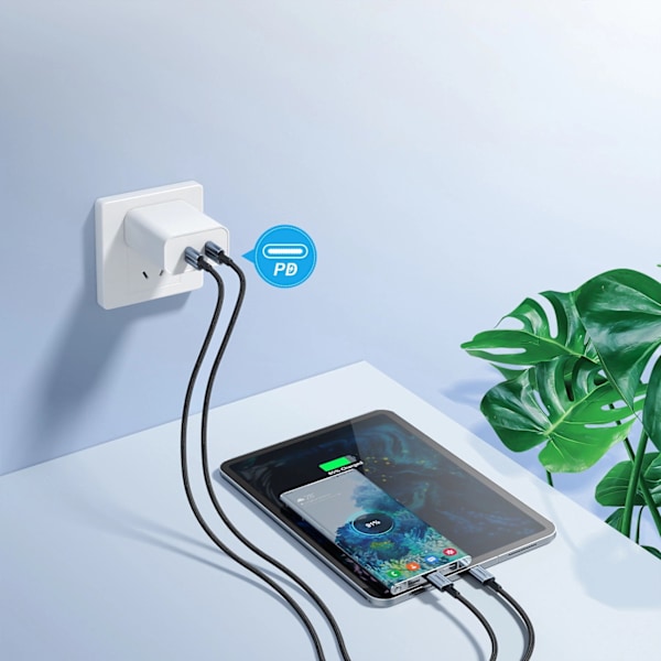 Choetech XCC-1014 USB-C till USB-C Kabel PD 60W Grå