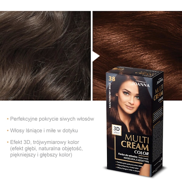 Joanna Multi Cream Color Hårfärg 38 Chestnut Brun