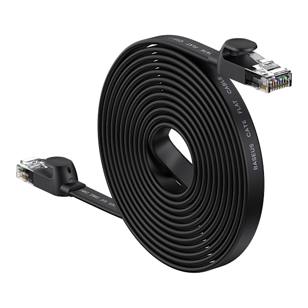 Baseus Speed Six Flat Ethernetkabel RJ45 1000Mbps 15m Svart (WKJ