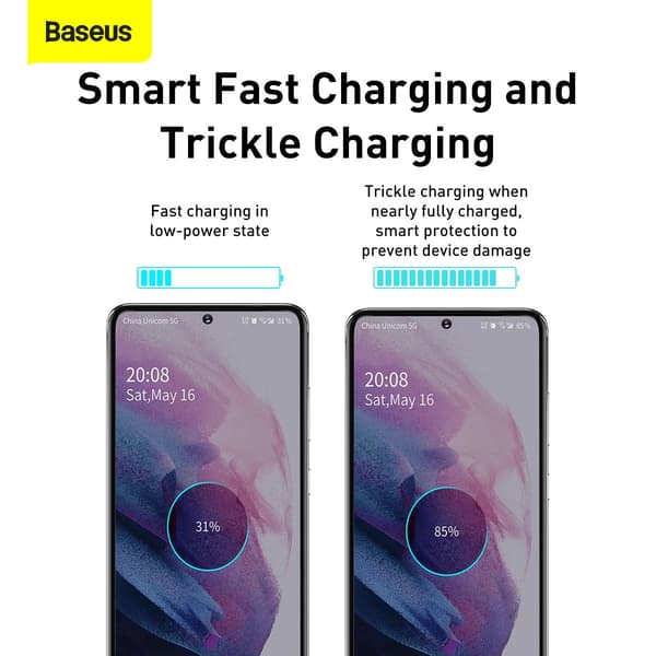 Baseus Si Snabbladdare USB-C 25W 3A med USB-C / USB-C Kabel 1m -