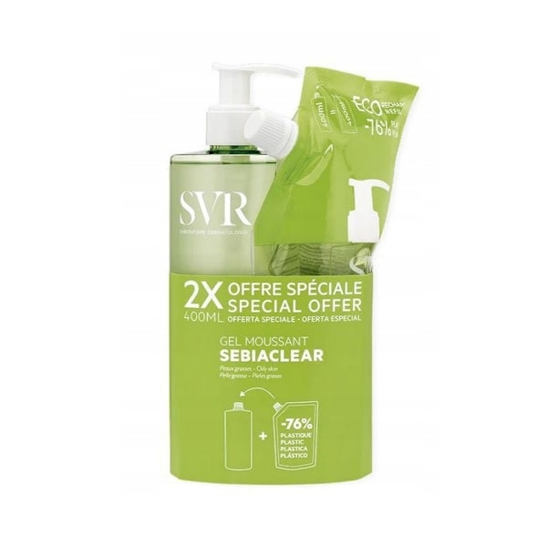 SVR Sebiaclear Rengöringsgel 400 ml + Refill 400 ml