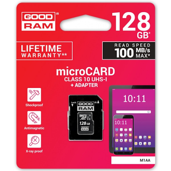 Goodram/ MicroSDHC 128GB CL10 UHS I + adapter