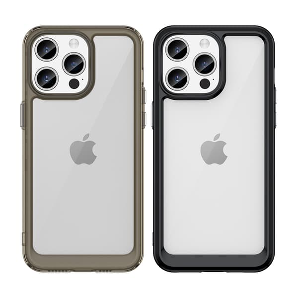 Förstärkt fodral med flexibel ram för iPhone 15 Pro Outer Space