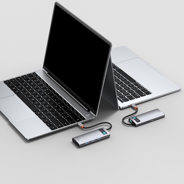 Baseus Metal Gleam USB-C Hub 5-i-1/ PD 100W/ HDMI/ Grå (WKWG0200