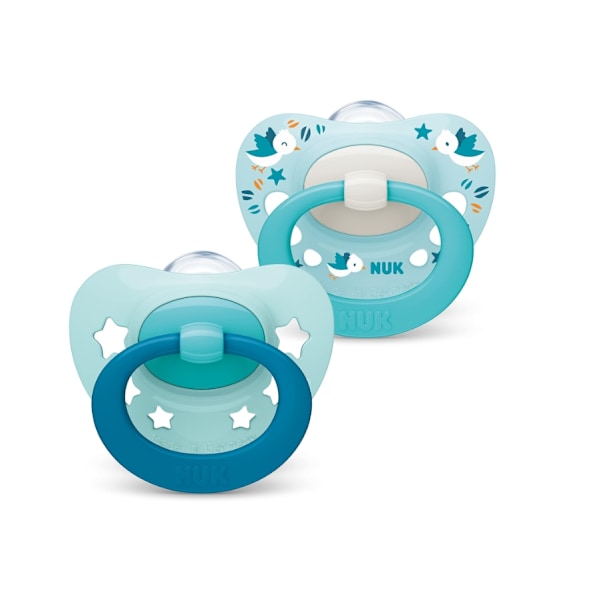Nuk/ Geni färg/ Silikon Napp 18-36 mån/ 2-pack