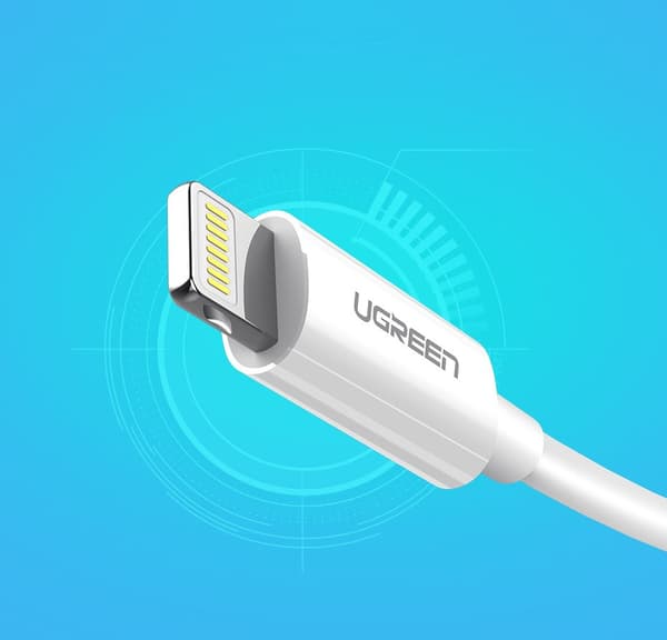 Ugreen US155 20728 USB-A till Lightning MFi Kabel 2.4A 1m - Vit
