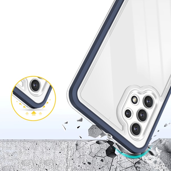 Klar 3-i-1 fodral för Samsung Galaxy A32 5G/ blått geléskydd med