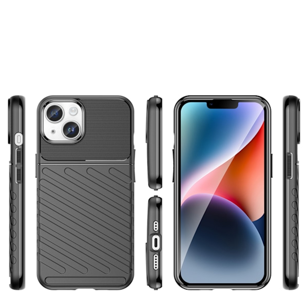 Robust Fodral Svart för iPhone 14 - Thunder Case