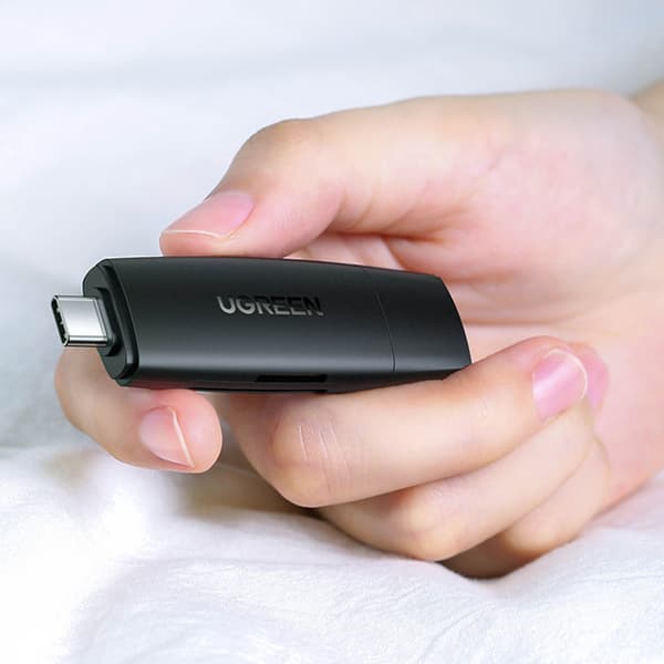 Ugreen SD/microSD Kortläsare Adapter (USB-A/USB-C) Svart (CM304)