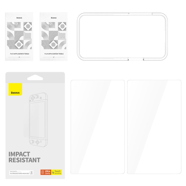 Baseus Crystal Härdat Glas Set 2x för Nintendo Switch OLED 2021
