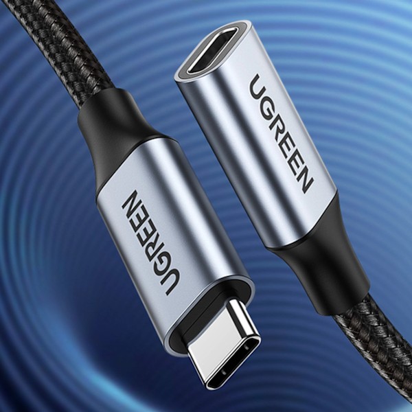 Ugreen USB-C-kabel 100W PD QC 5A 10Gbps 0.5m - Grå