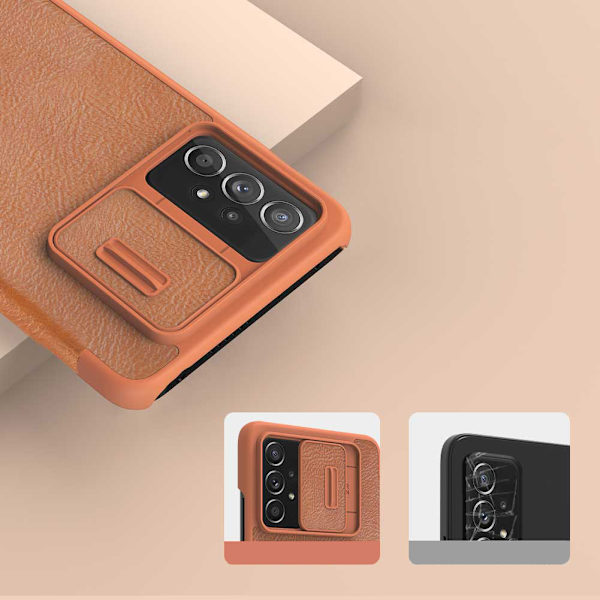 Nillkin Qin läderfodral för Samsung Galaxy A73 Brown